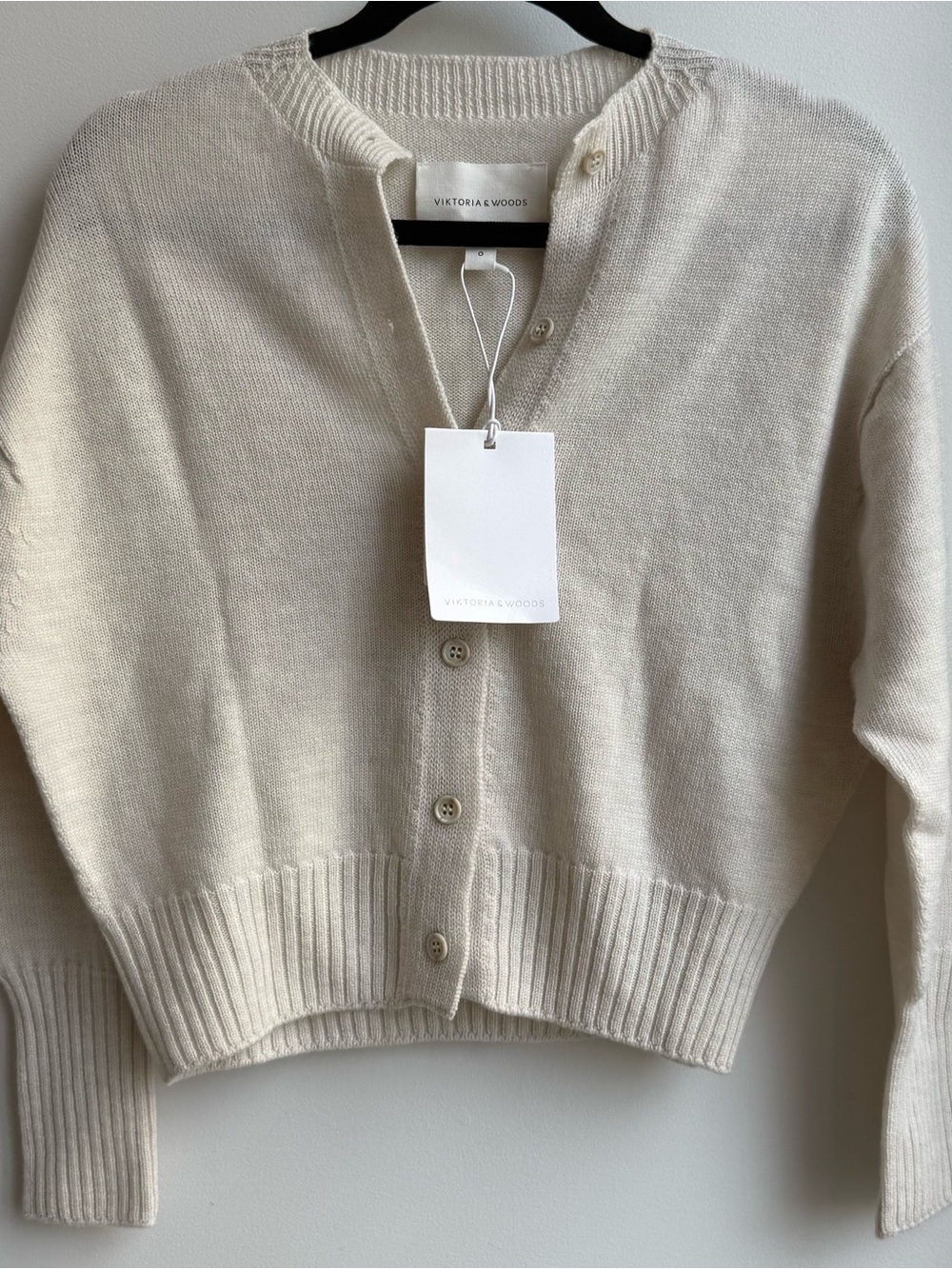 Viktoria & Woods Hart Merino Cardigan - Ivory Cream - Picture 5 of 6